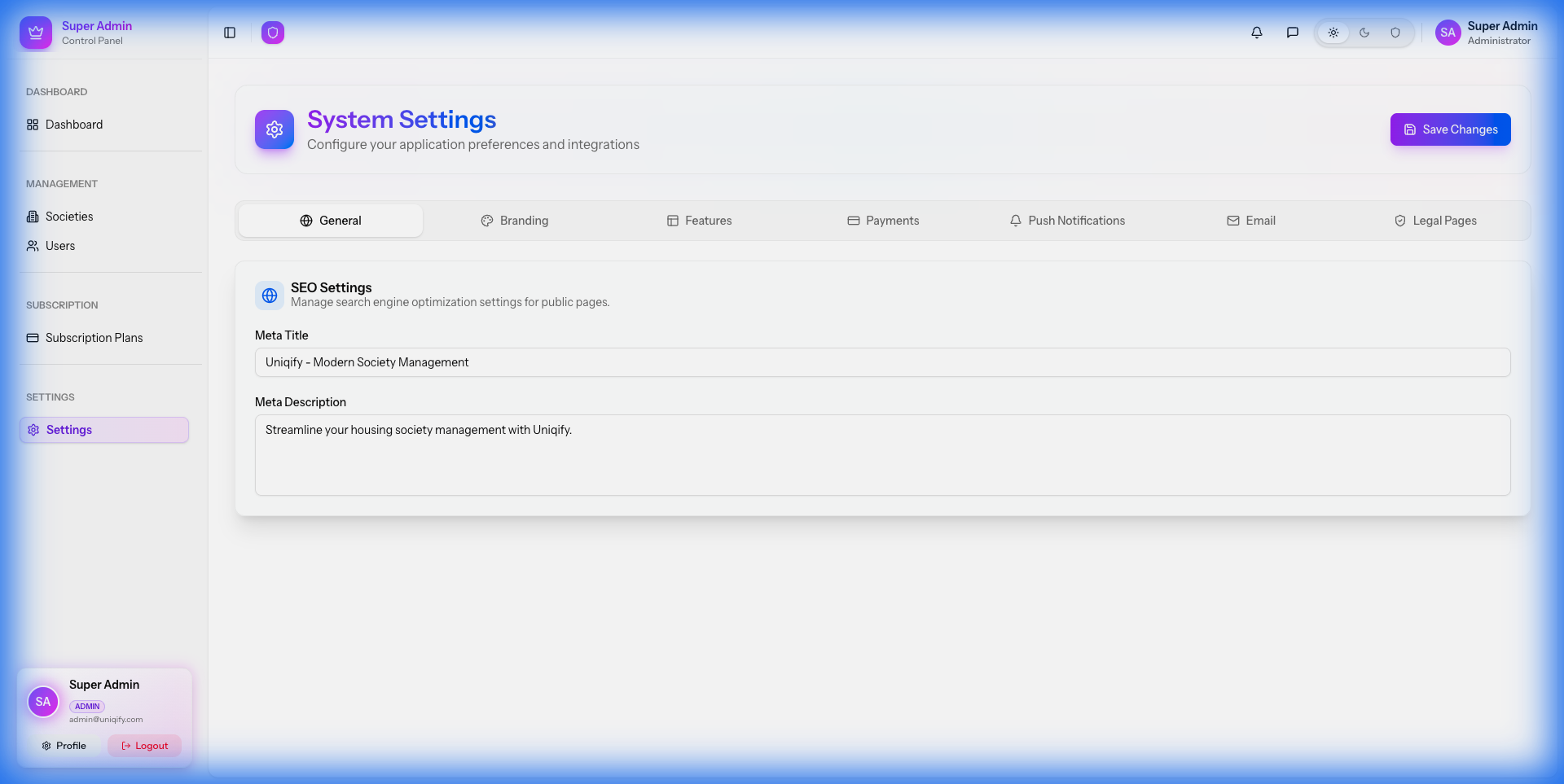 System Settings